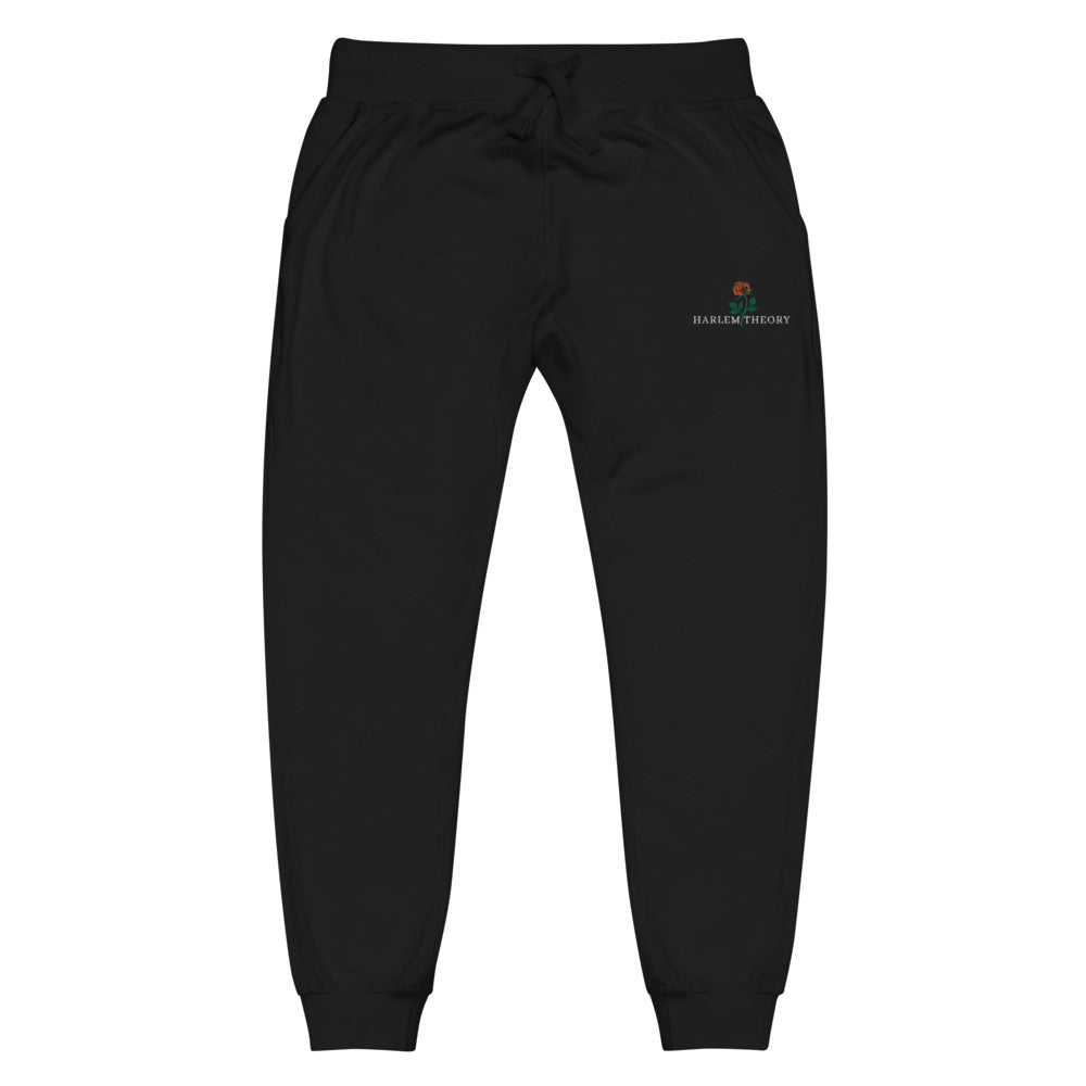 Harlem Rose Embroidered Fleece Sweatpants