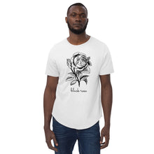 Load image into Gallery viewer, Black Rose Men&#39;s Curved Hem T-Shirt