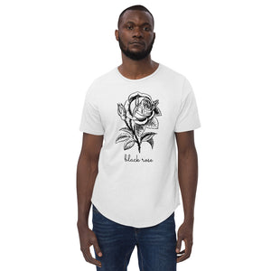 Black Rose Men's Curved Hem T-Shirt