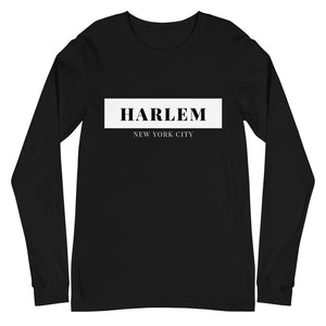 Harlem NYC Long Sleeve Tee (Black & Navy)