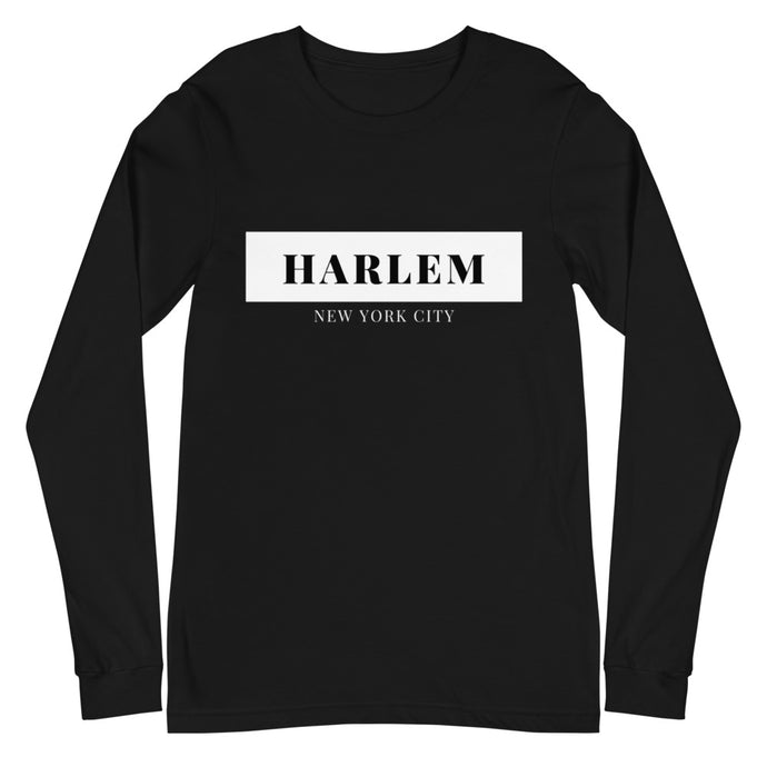 Harlem NYC Long Sleeve Tee (Black & Navy)