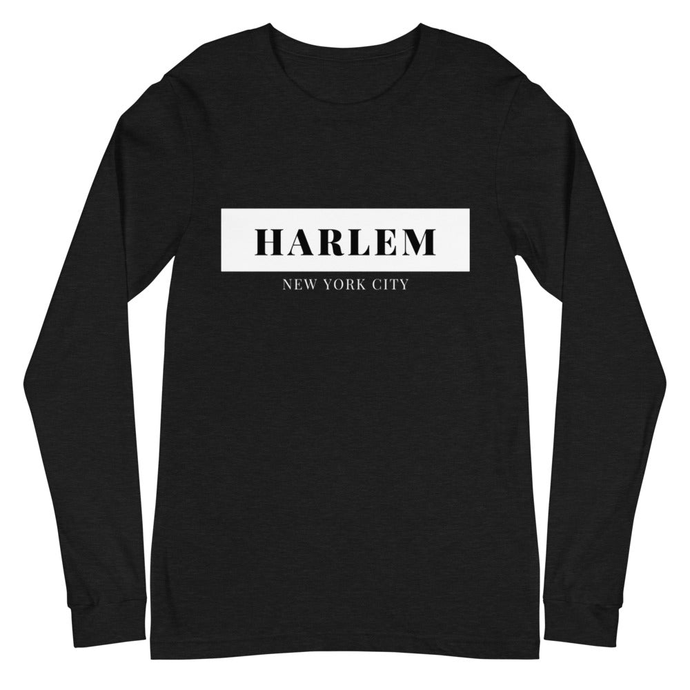 Harlem NYC Long Sleeve Tee (Black & Navy)