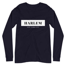 Load image into Gallery viewer, Harlem NYC Long Sleeve Tee (Black &amp; Navy)