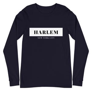 Harlem NYC Long Sleeve Tee (Black & Navy)